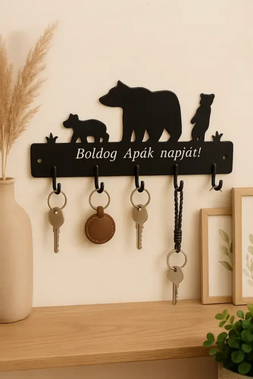 apák napi kulcstartó fa dísztárgy