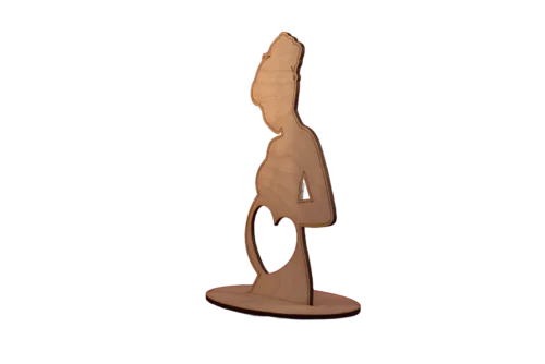 Szív Ablakos Fa Dísztárgy – Ultrahang Kép Tartó