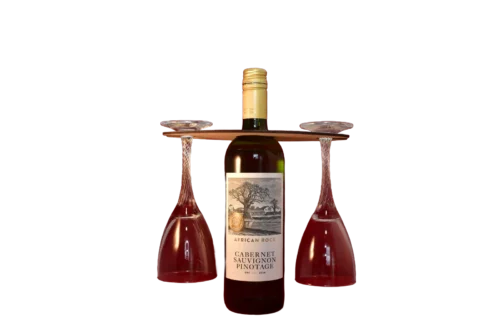 DSC_0046_attr1_subject_result Natúr fából készült borosüveg és pohártartó.