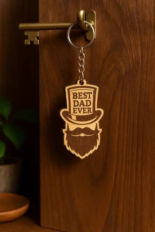 V1 fából készült apás kulcstartó