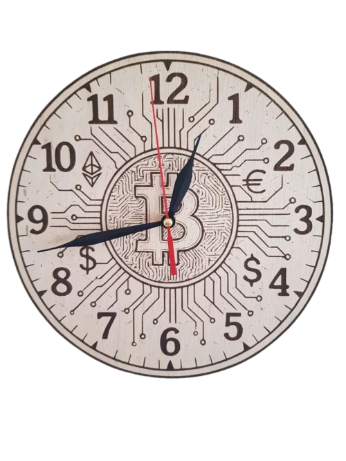Clock-2-nb_result Kripto fali óra lézergravírozott ETH BTC szimbólumokkal. Tech fanoknak