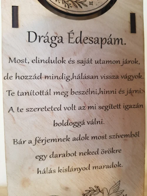 Szülőköszöntő Csomag a Menyasszony Szüleinek – Szív Dísz és Bortartó