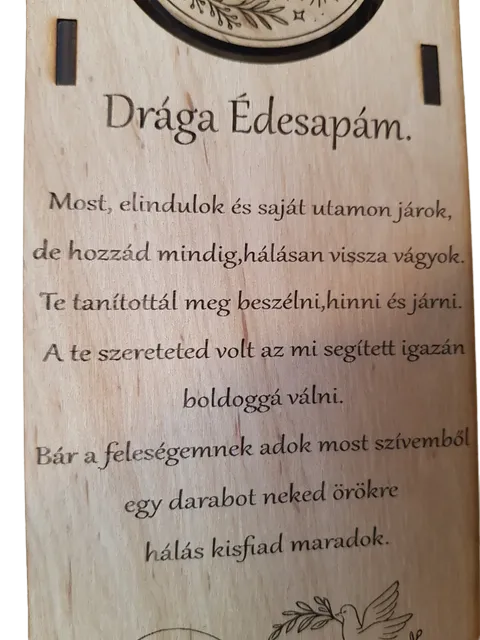 Szülőköszöntő Csomag a Vőlegény Szüleinek – Szív Dísz és Bortartó