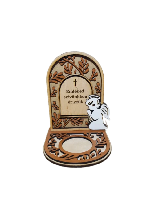 Halottak napi dekoráció "Emléked szívünkben őrizzük" felirattal,gyertya nélkül