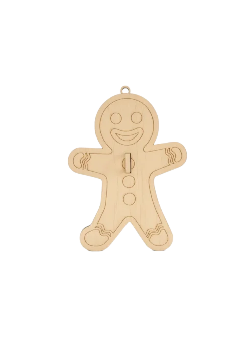 Vicces pénzátadó dísz mézeskalács alakban, üresen