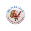 stock1 Klasszikus, integető Mikulás grafika "Mikulás Váró! Egész évben jó gyerek voltam!" felirattal, ami a mikulásváró kitűző mintája.