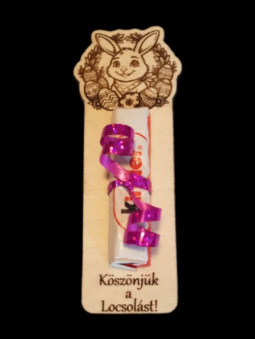nyuszis locsoló ajándék csokival.