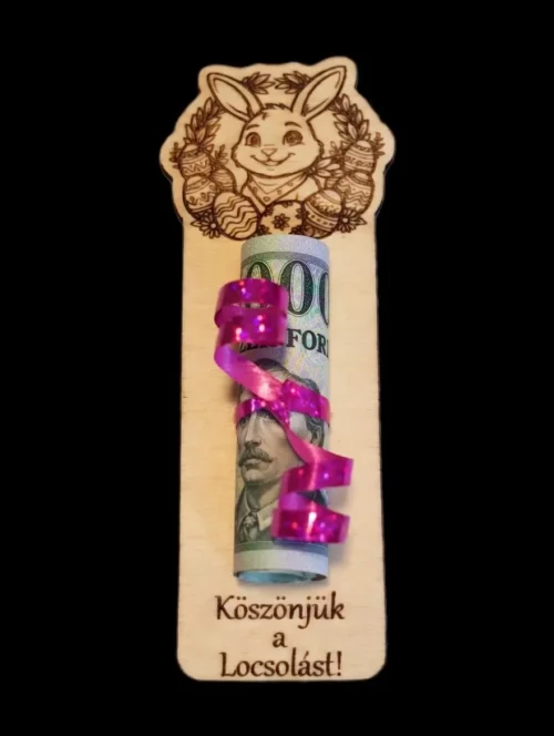 nyuszis locsoló ajándék pénzel.