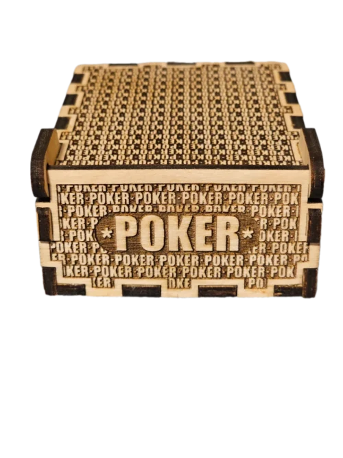 Zárt póker ajándékdoboz lézergravírozott mintával és poker felirattal